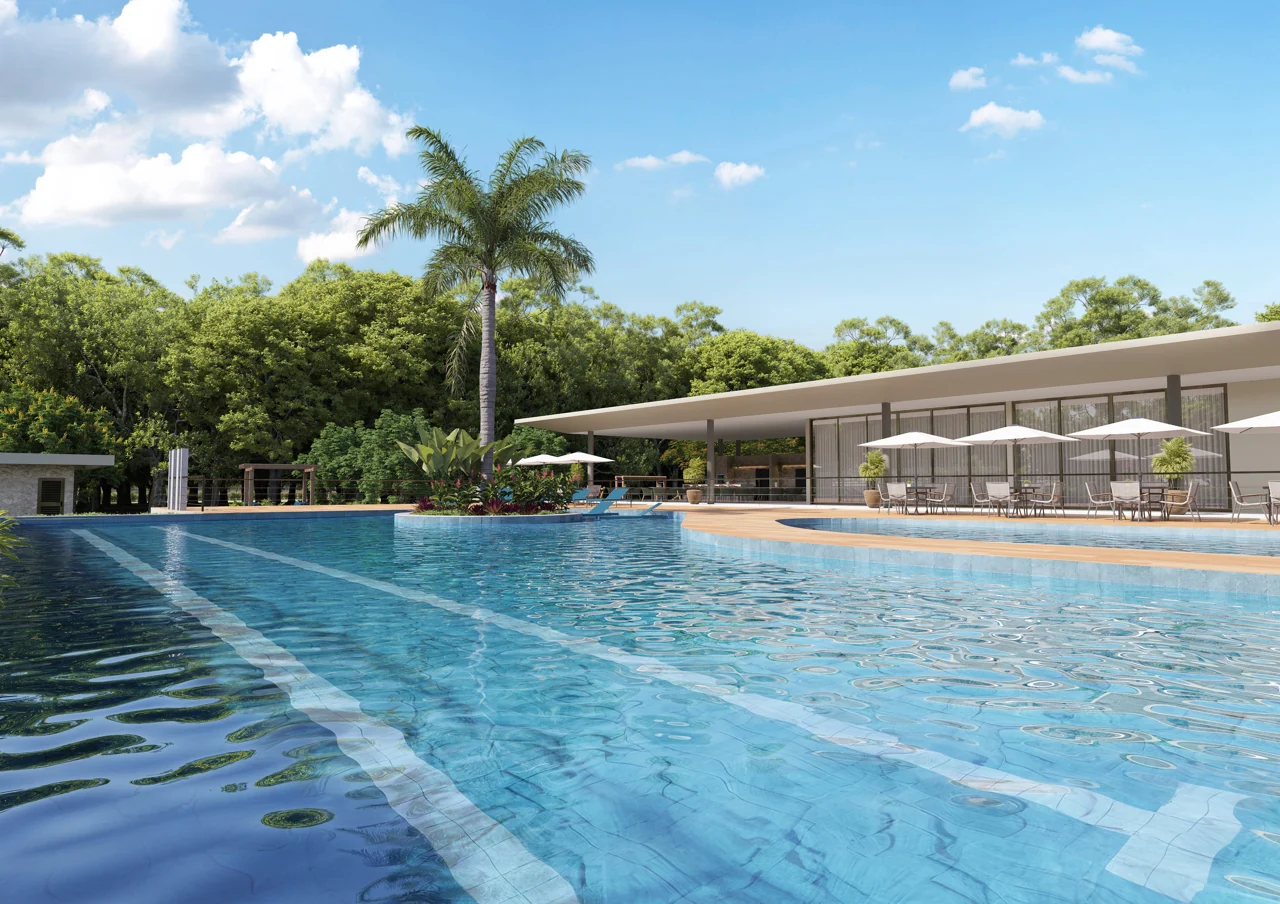 Piscinas — perspectiva ilustrativa