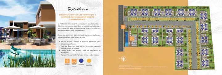 Planta ilustrativa do Prime Joanes · perspectiva ilustrativa